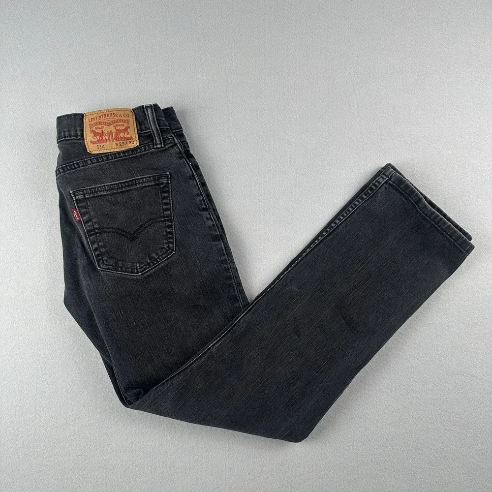 Levi's 514 Men's‎ Denim Jeans Size 29x30 Black Mid-Rise 5 Pockets